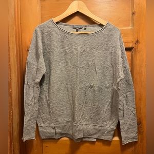 Vince Grey Cotton Sweater Top Boxy Relaxed Fit Drop Shoulder Dolman Sleeve Shirt